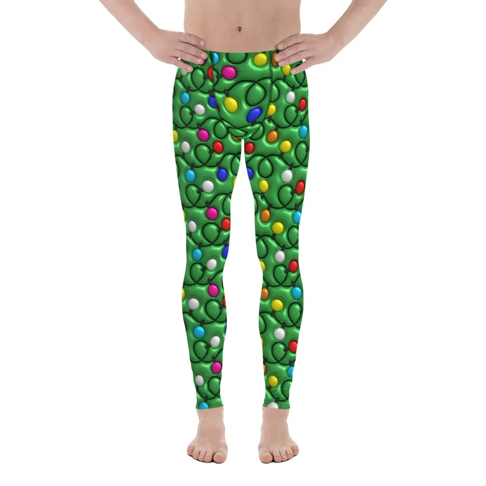 3D Christmas Lights Men's Leggings