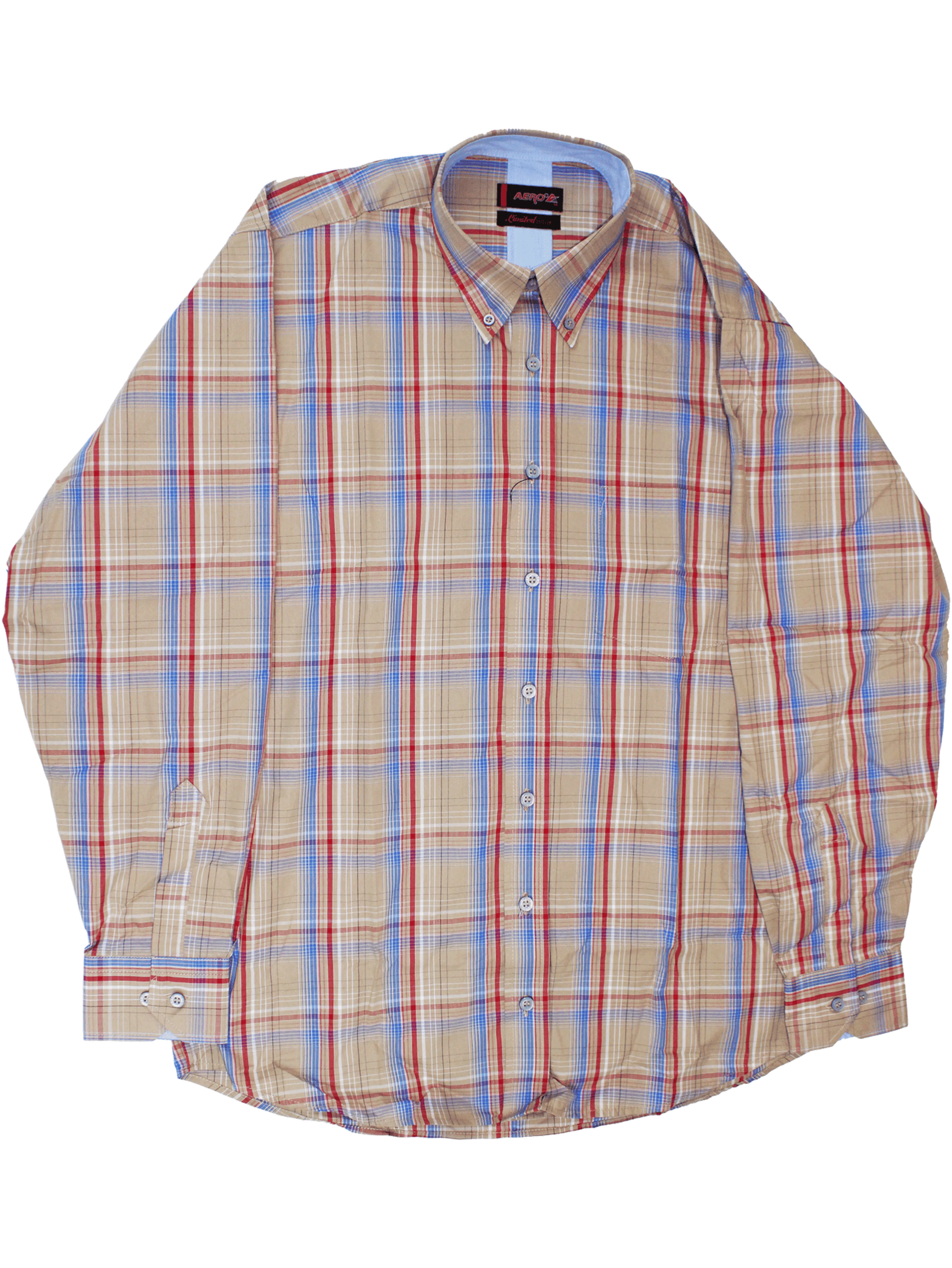 AERO Khaki Check LS Shirt