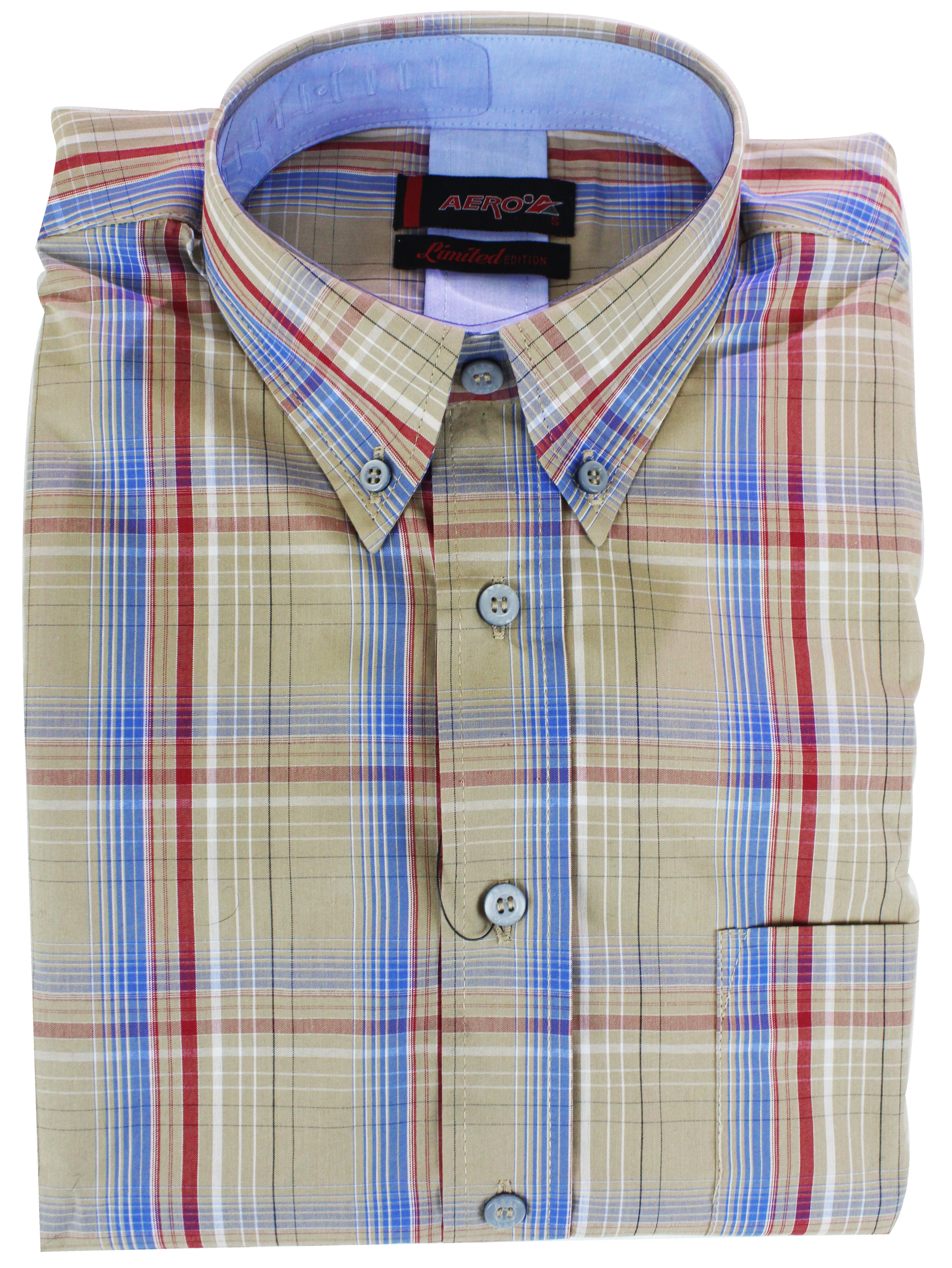 AERO Khaki Check LS Shirt