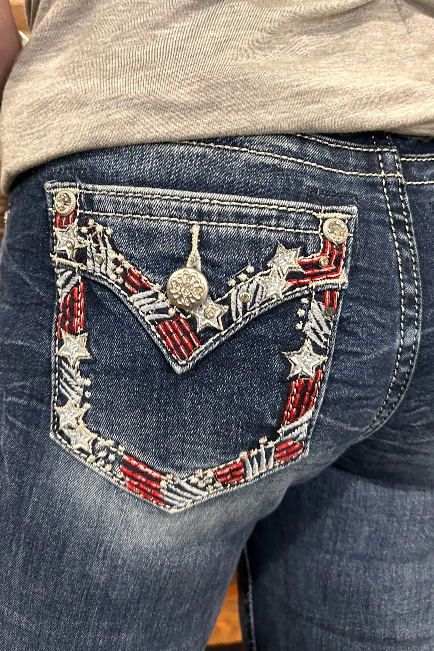 Americana Stars & Stripes Mid Rise Bootcut Jean by Miss Me