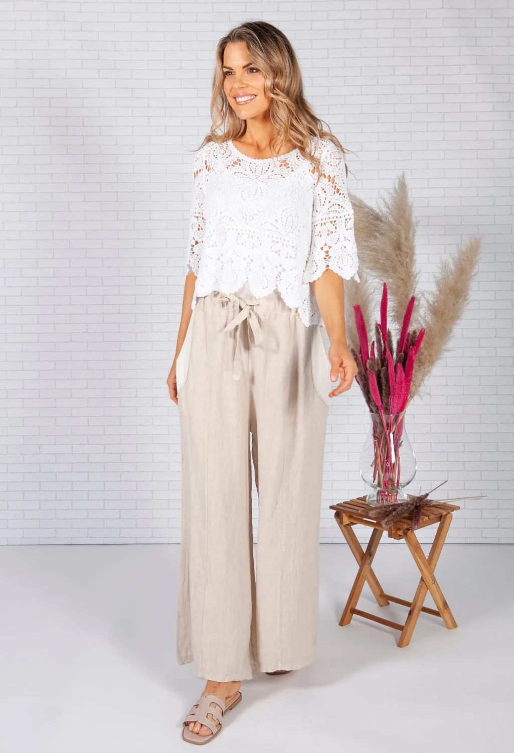 Beige Linen trousers