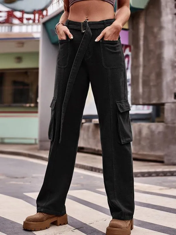 Belted Women Cargo Pants