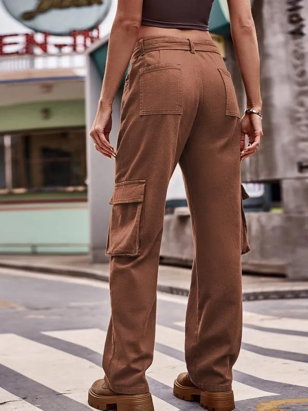 Belted Women Cargo Pants