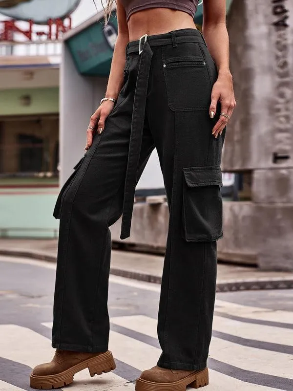 Belted Women Cargo Pants