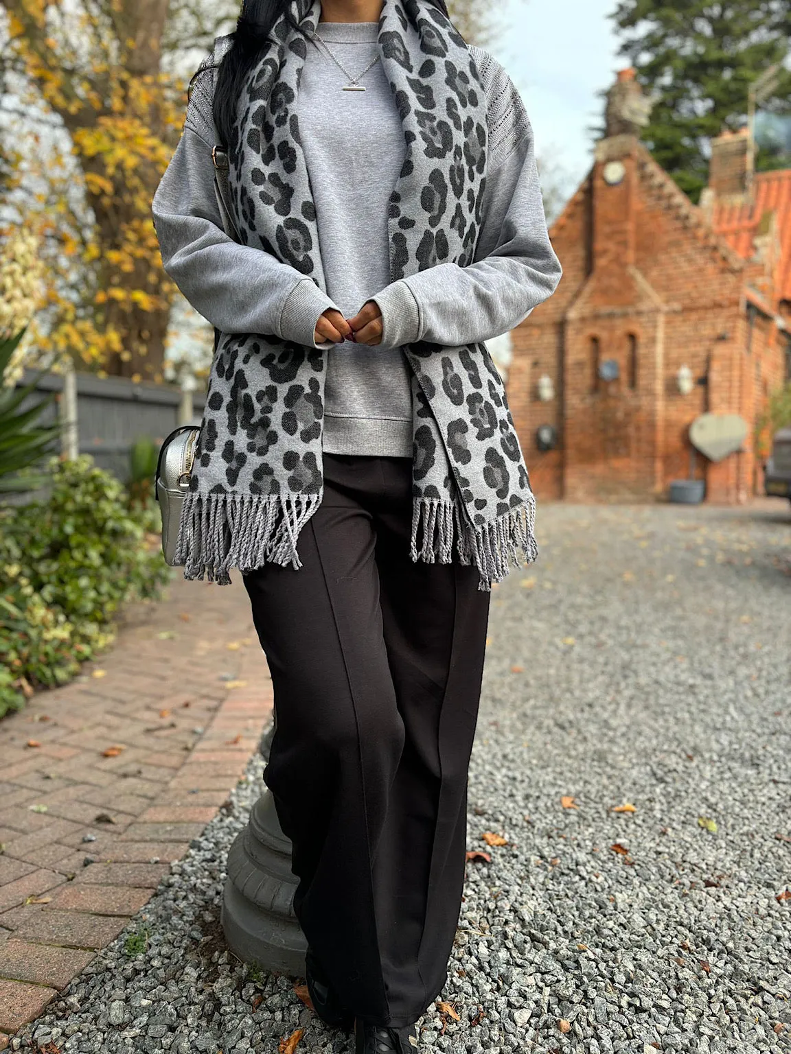 Black Seam Front Pull On Comfort Trousers