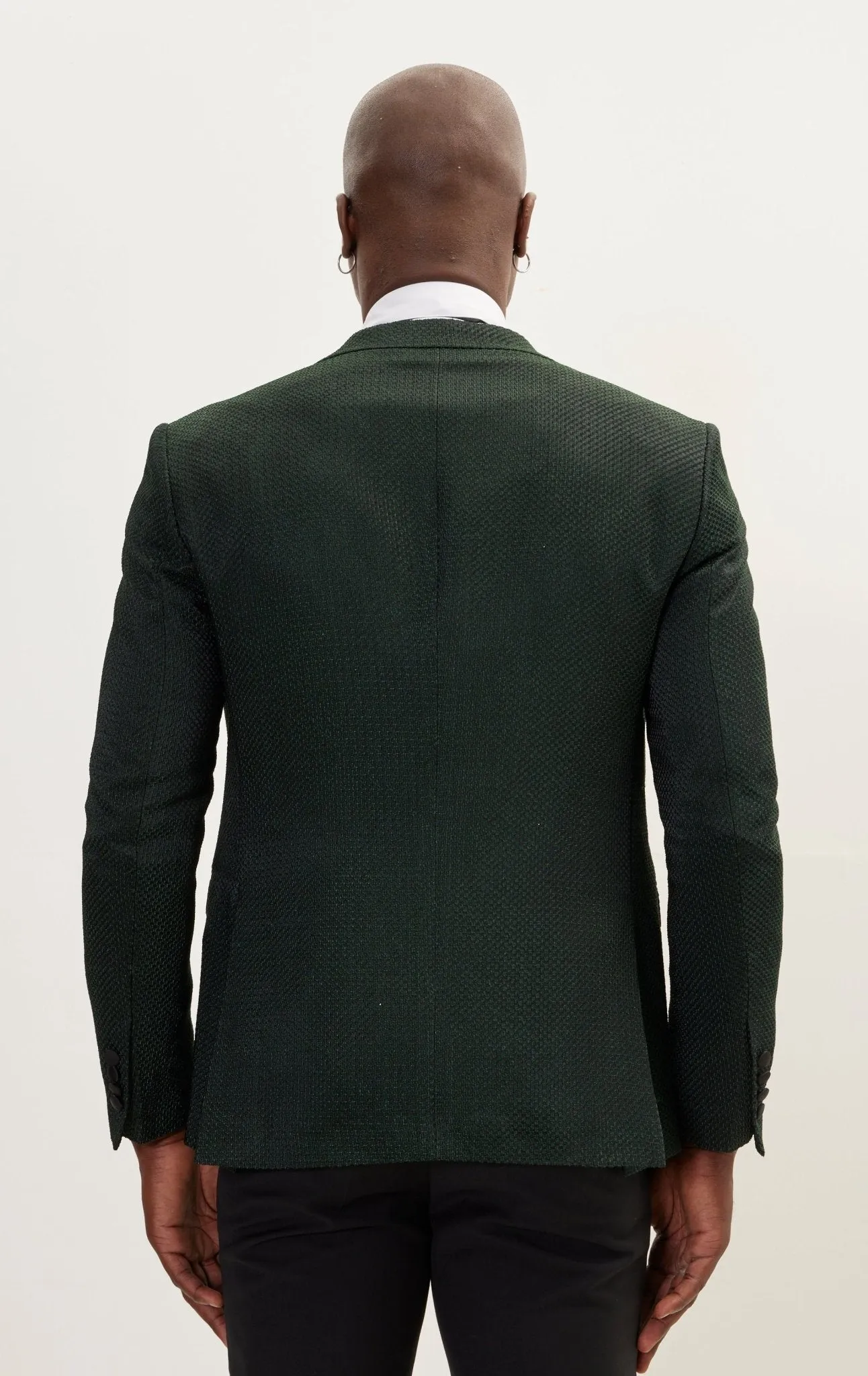 Classic Notch Lapel Dinner Jacket -Jacquard Green