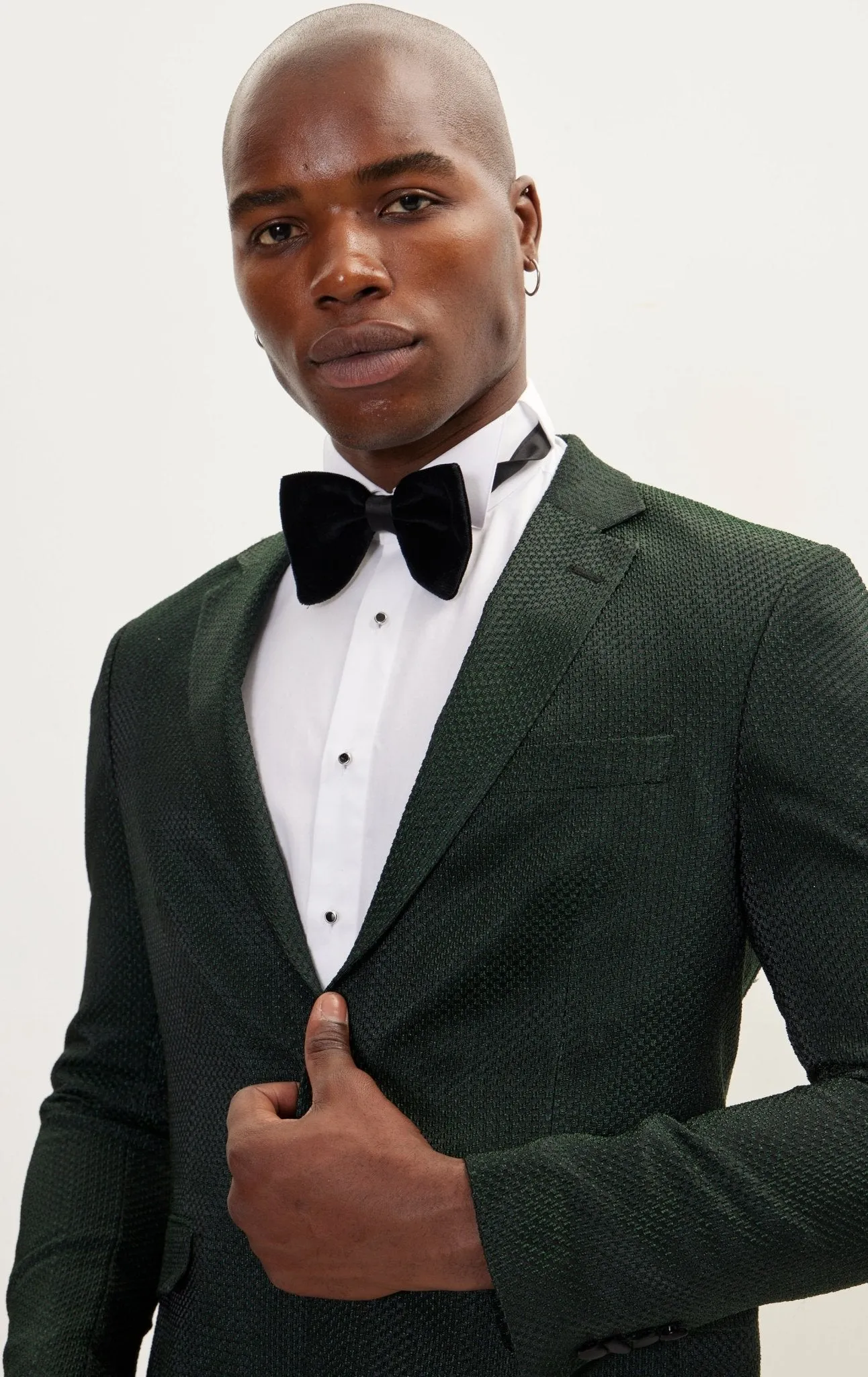 Classic Notch Lapel Dinner Jacket -Jacquard Green