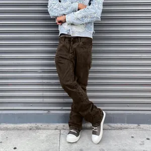 Corduroy Casual Pants Straight Fit Slim Fit Stretch Jeans
