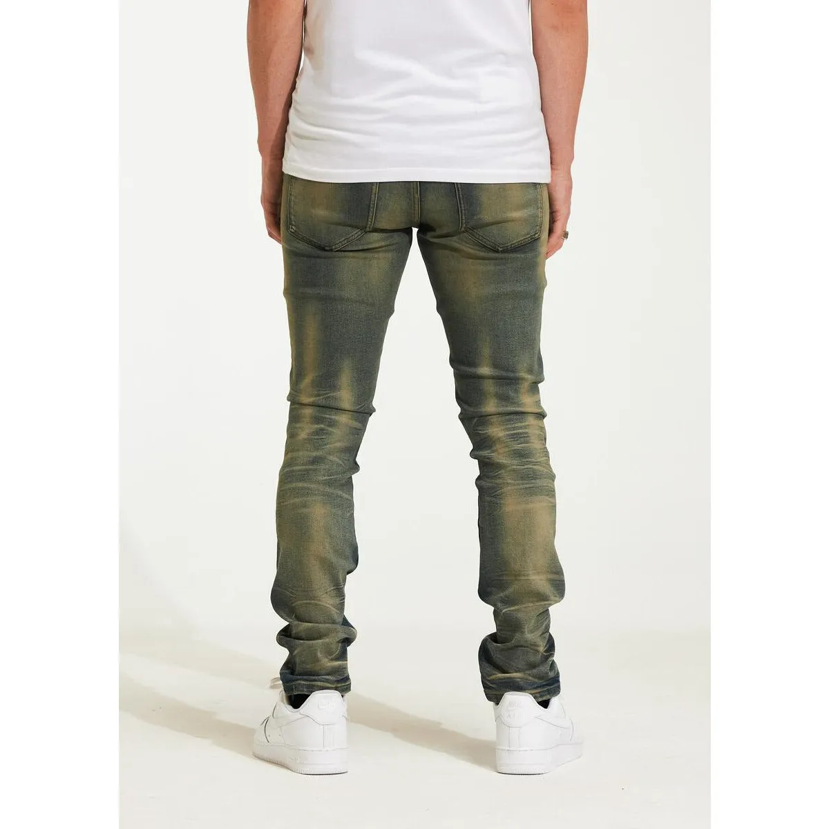 Crysp Denim Atlantic Blue Sand Ripped Jeans (CRYH22-204)
