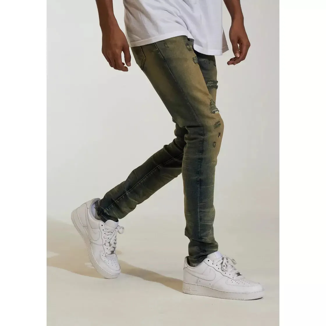 Crysp Denim Atlantic Blue Sand Ripped Jeans (CRYH22-204)