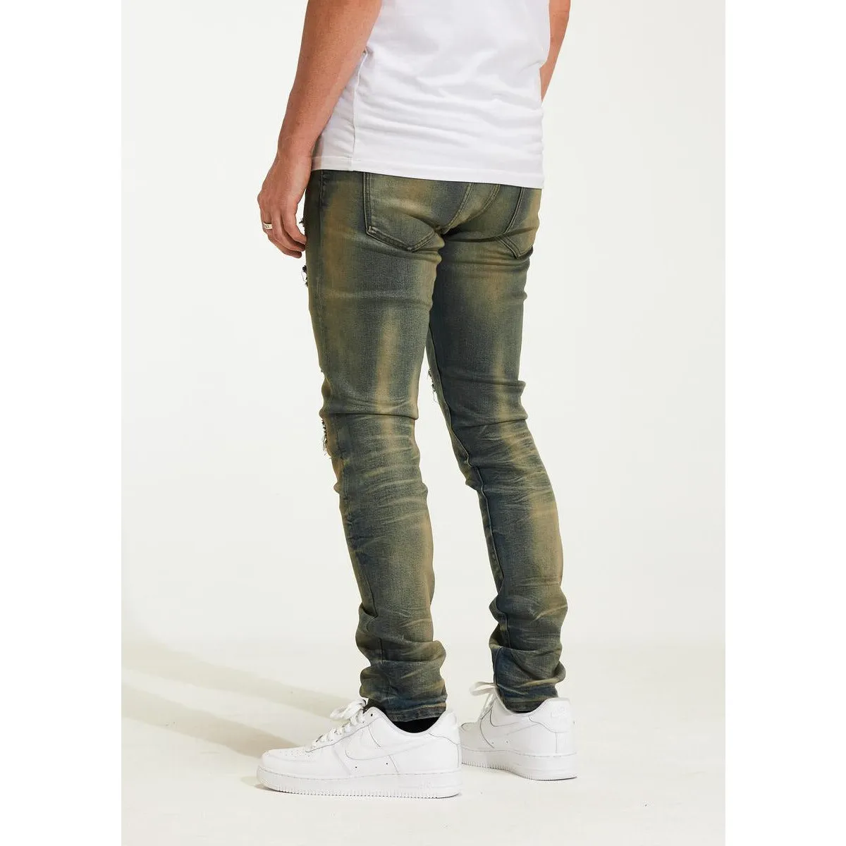 Crysp Denim Atlantic Blue Sand Ripped Jeans (CRYH22-204)