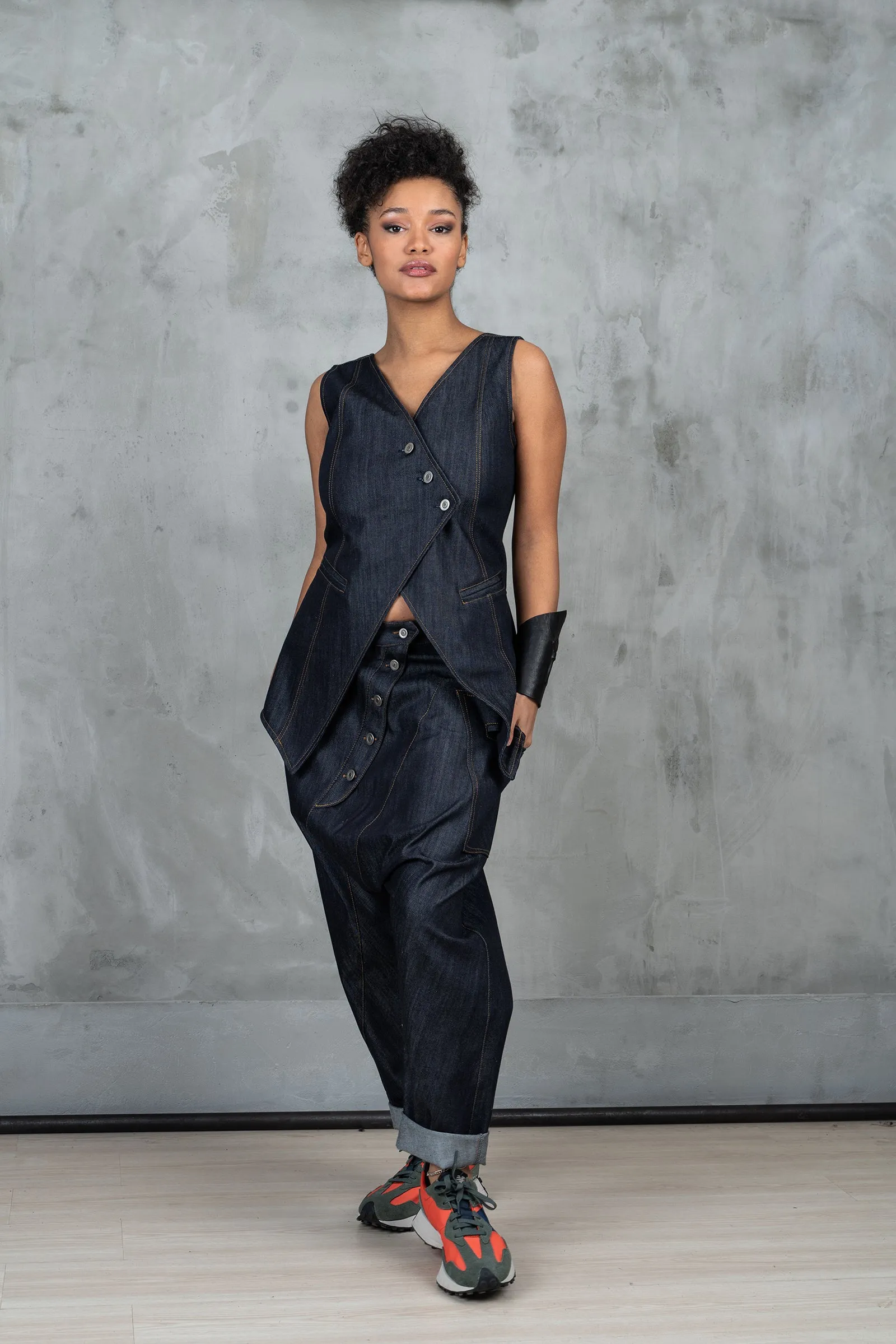 Denim Baggy Harem Pants