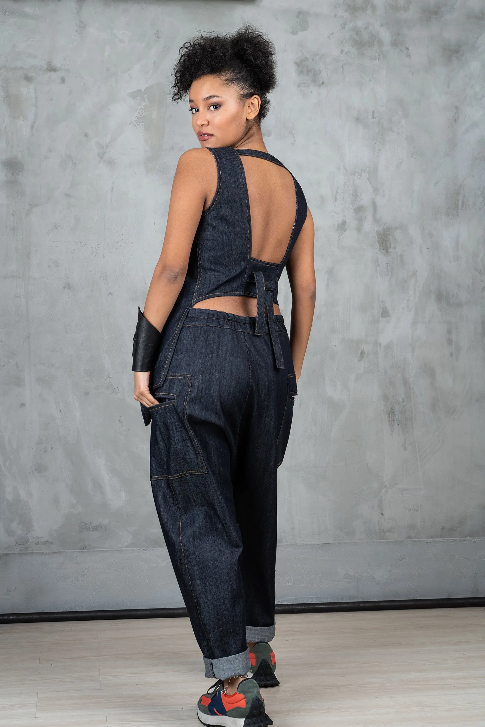 Denim Baggy Harem Pants