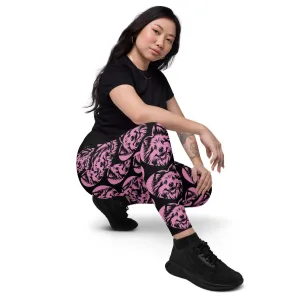 DOG BREED LEGGINGS with pockets - ICELANDIC SHEEPDOG - HERTTAHOUND - pink