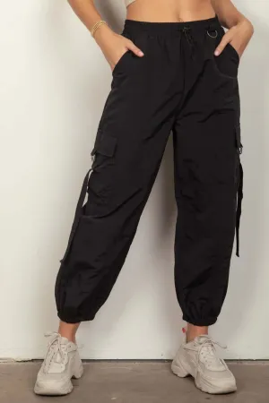 Elastic Waist Cargo Pants by VERY J