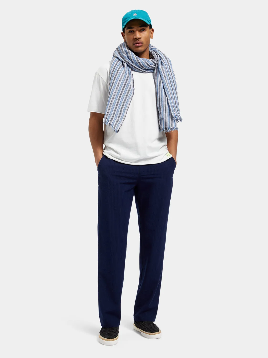 Finch tapered-fit seersucker jogger pants