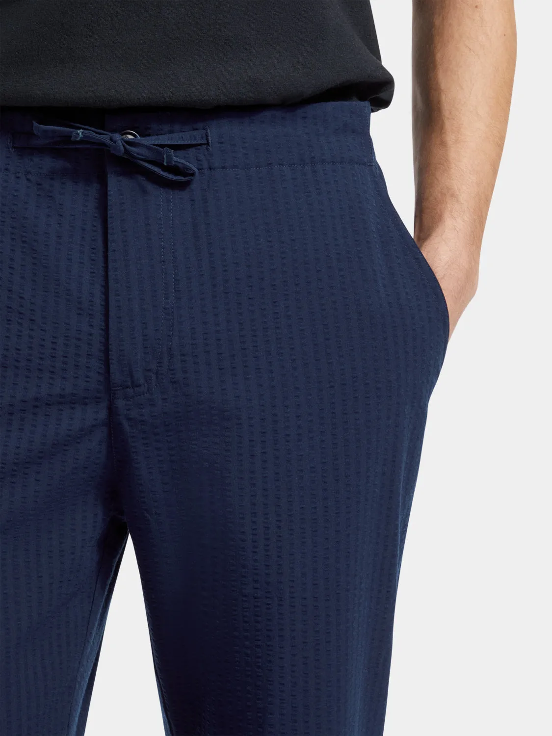 Finch tapered-fit seersucker jogger pants