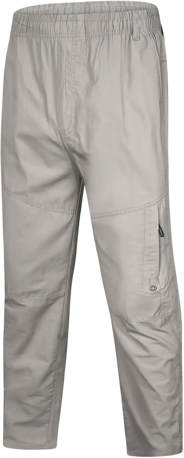 GIERIDUC Men's Water Resistant Hiking Pants Mens Loose Fit Corduroy Pants Loose Cargo Pants for Men Light Tan Corduroy Pants