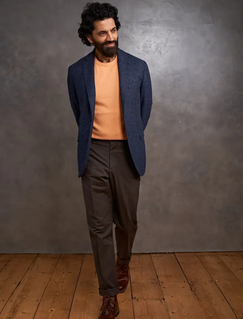 Grey Brown Cotton Comfort Trousers