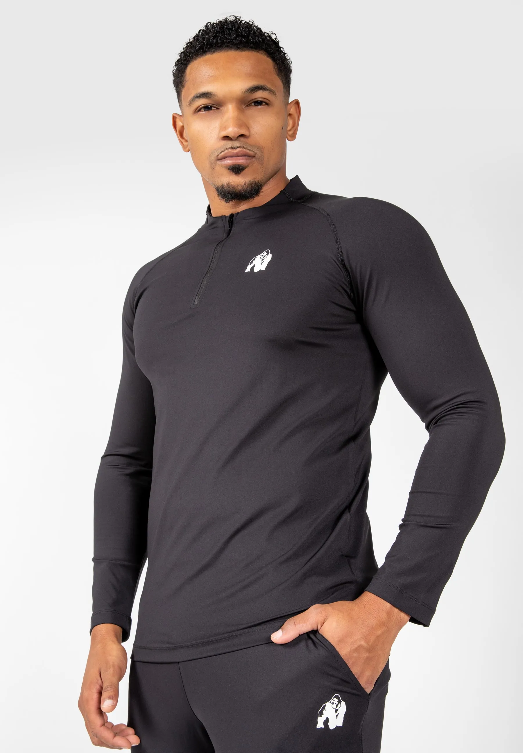 Hamilton Hybrid Long Sleeve - Black - Slim Fit