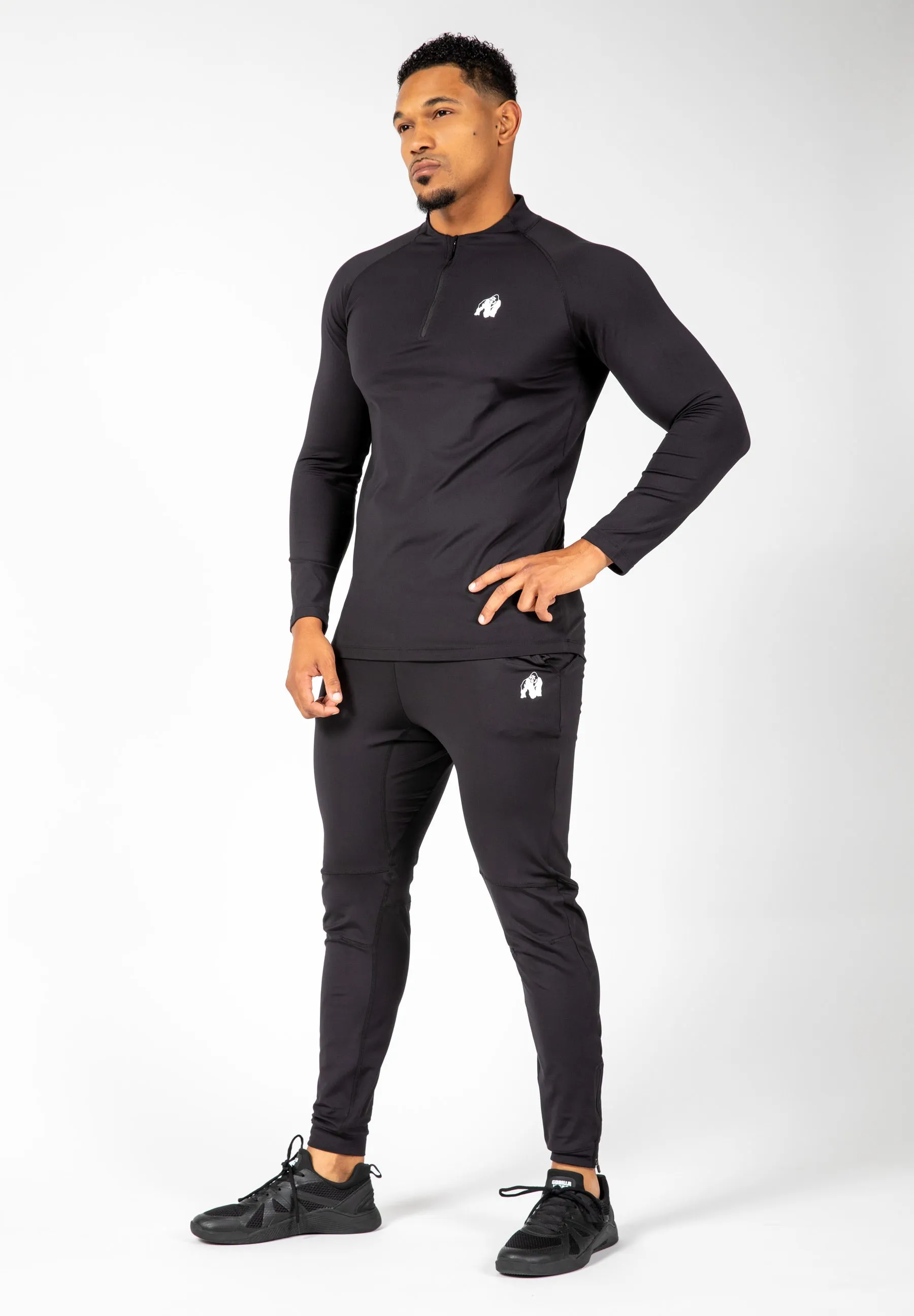 Hamilton Hybrid Long Sleeve - Black - Slim Fit