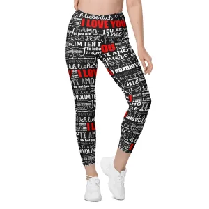 I Love You Leggings With Pockets