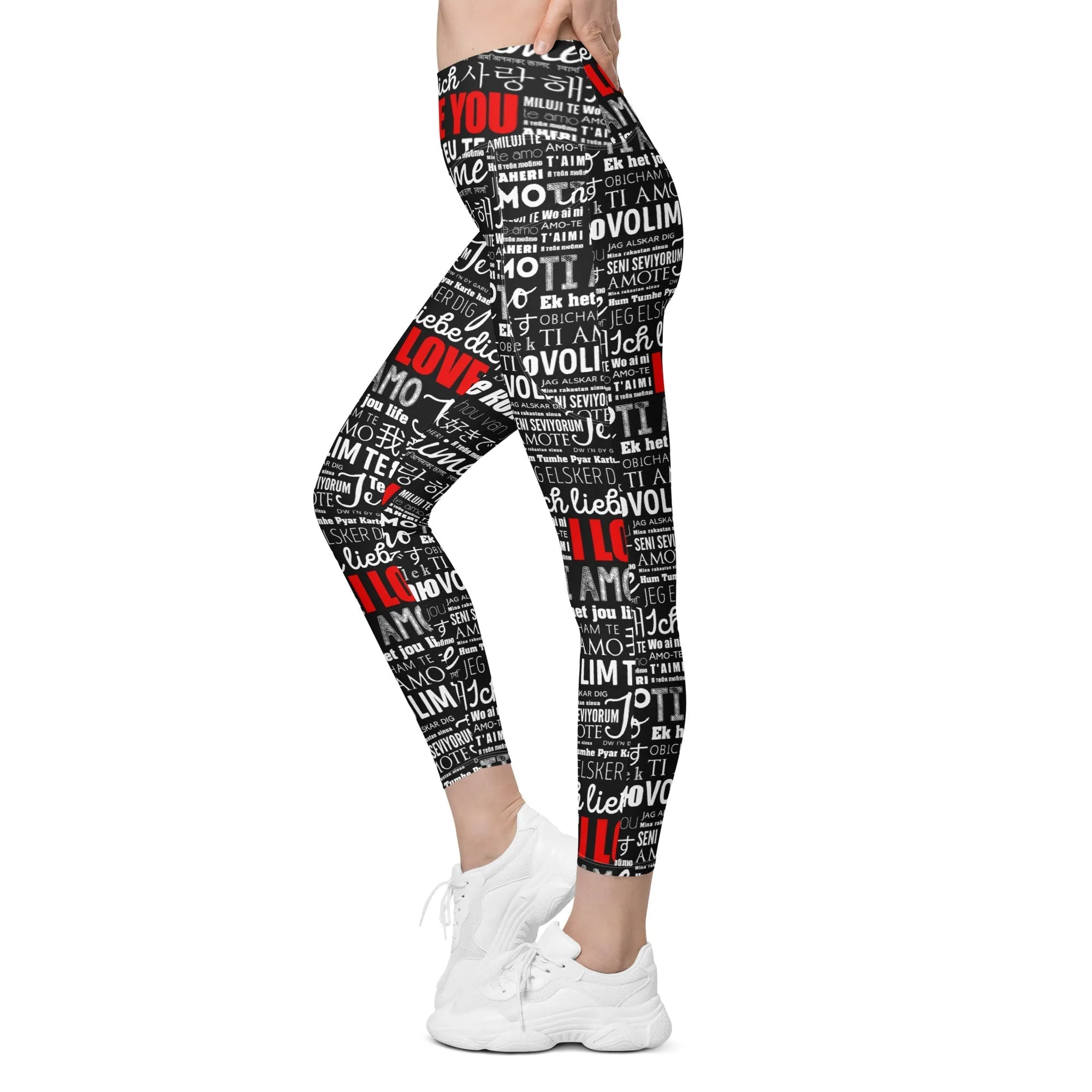 I Love You Leggings With Pockets