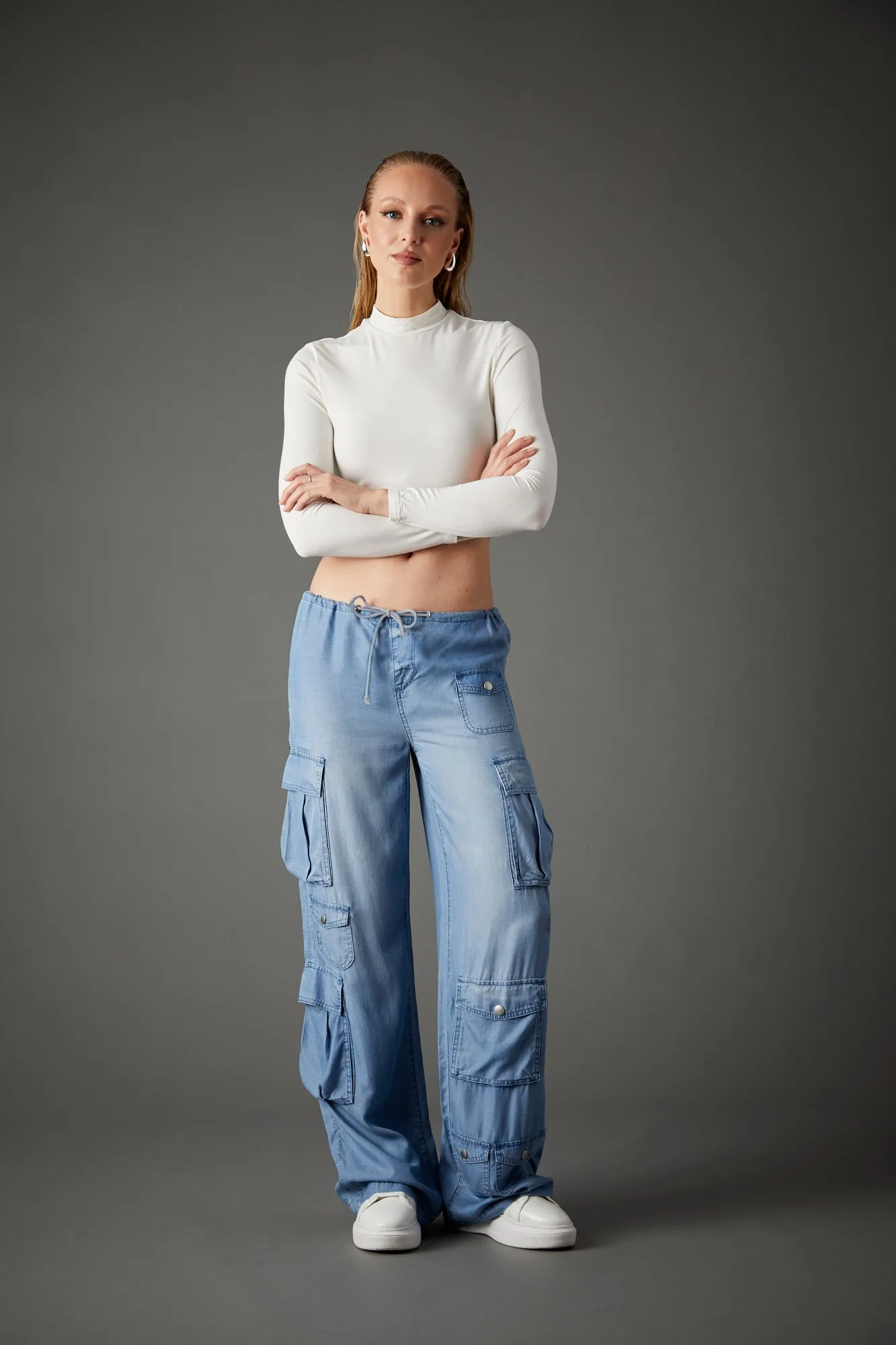 In Combat Tencel Wide Leg in Light Tel Aviv