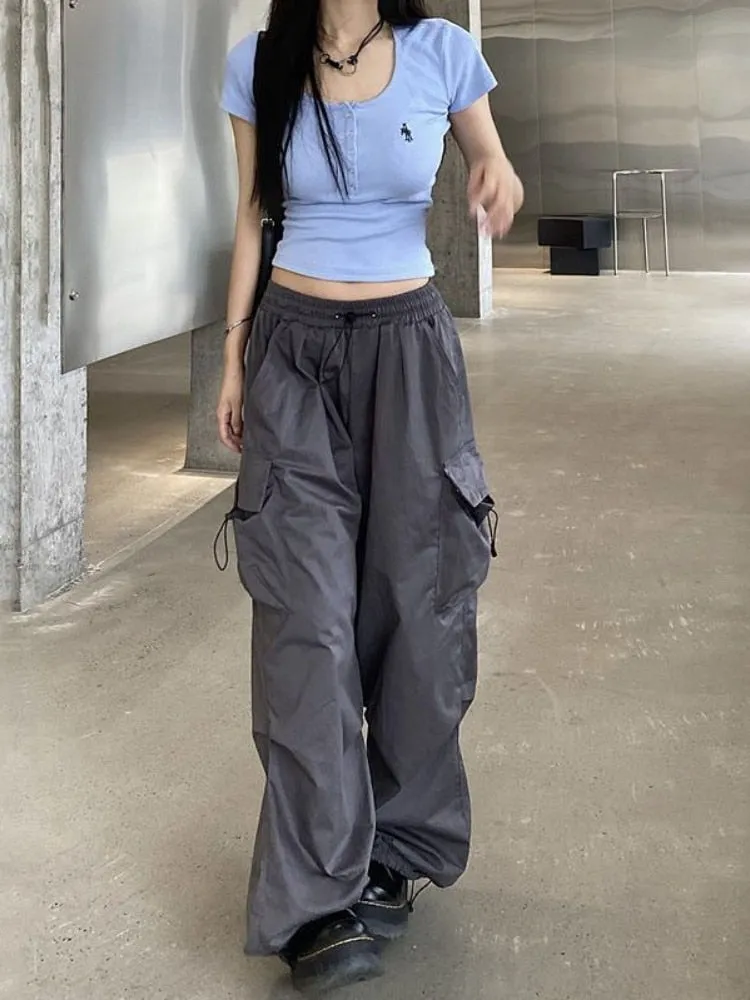 Korean Style Gorpcore Aesthetic Drawstring Cargo Pants