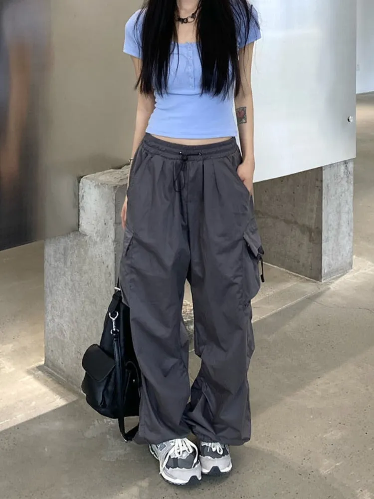 Korean Style Gorpcore Aesthetic Drawstring Cargo Pants