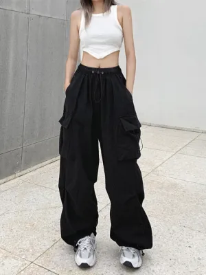 Korean Style Gorpcore Aesthetic Drawstring Cargo Pants