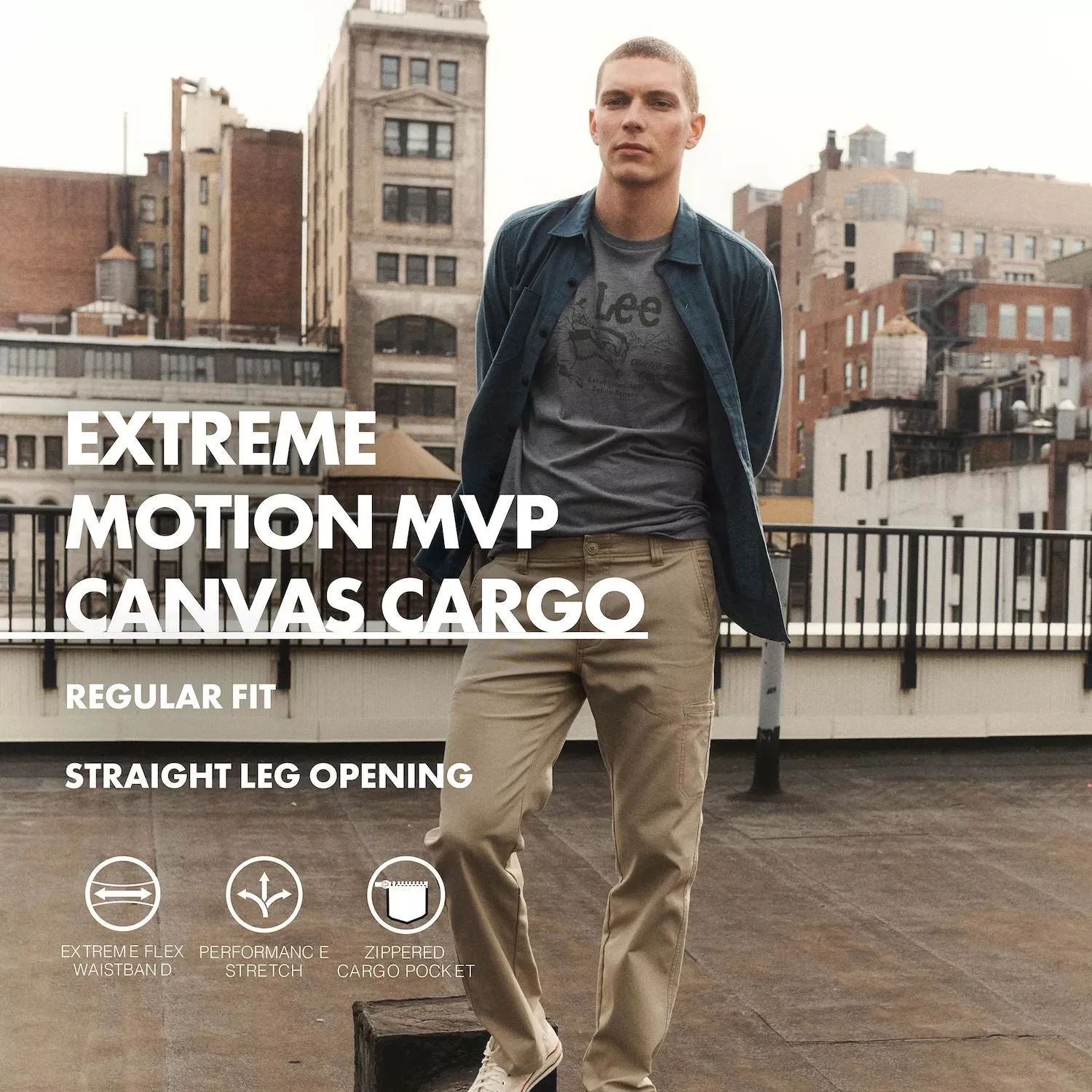 Lee Men's Extreme Comfort MVP Canvas Cargo Pants