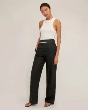 Marissa Webb Theo Linen Double Waist Pant
