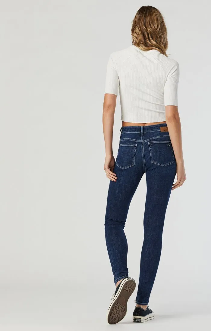 Mavi Alissa Dark Brushed Feather Blue Skinny Jean 28" Length