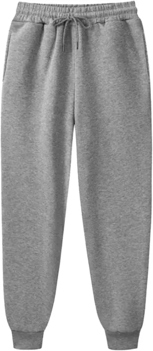 Men's Cotton Sweatpants Drawstring Elastic Waist Wide Leg Pant Regular Fit Pants Outdoor Hiking Trousers