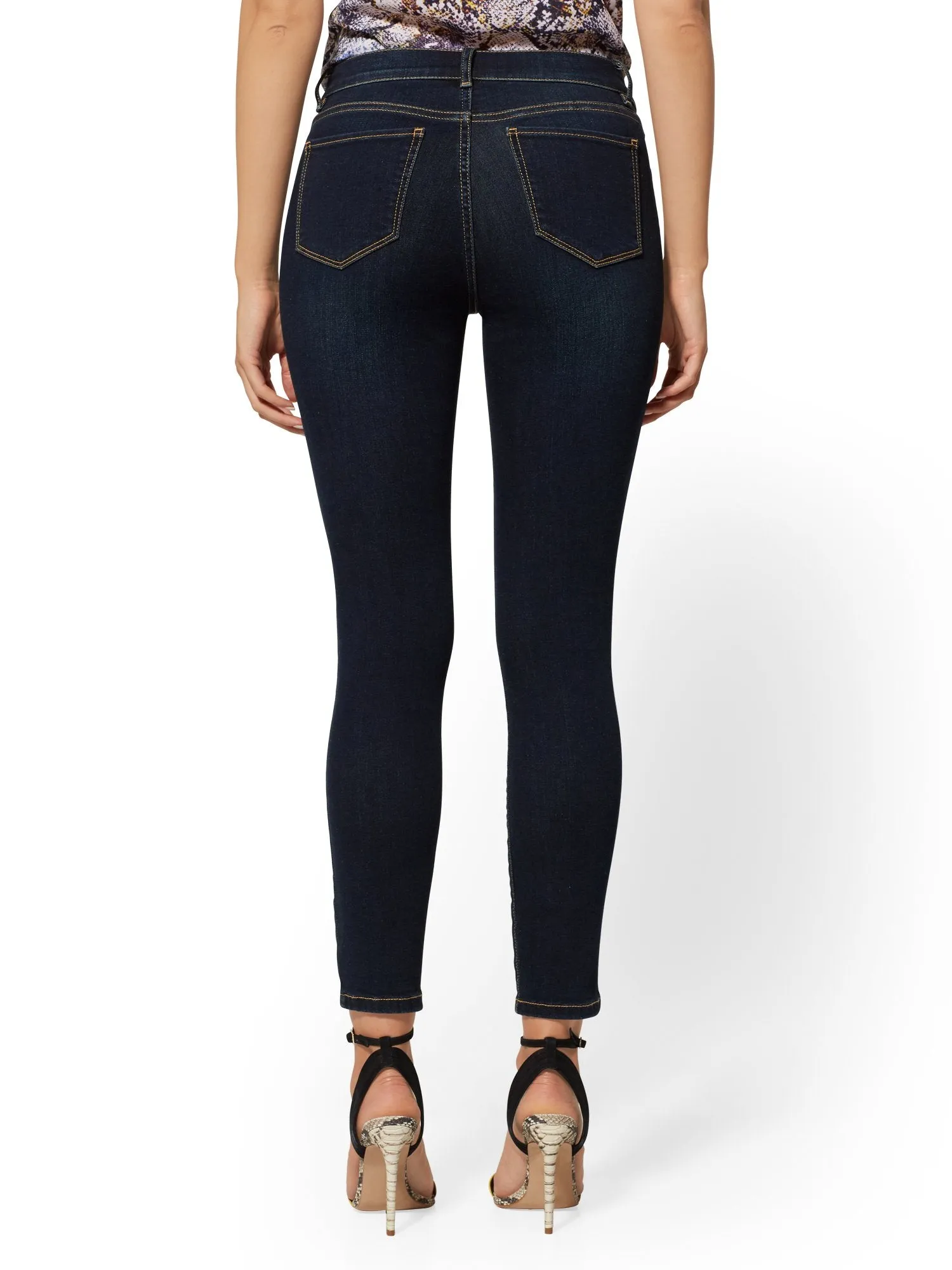 Mid-Rise Super-Skinny Ankle Jeans - Northern Blue