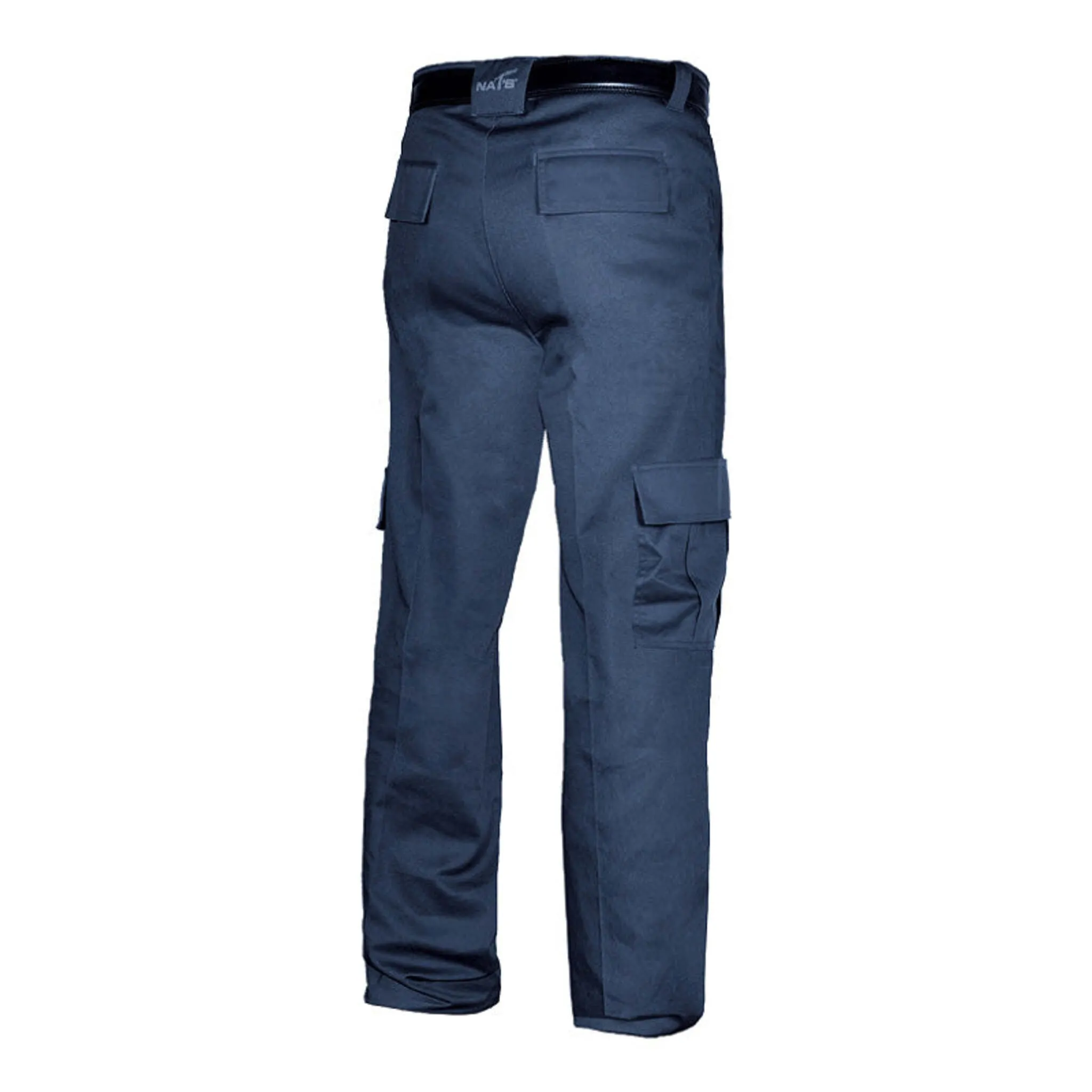 Nats Men’s Cargo Work Pants, Stain and Water Repellent, Low Rise, Flexible 63% Polyester, Cargo and Back Flap Pockets, Brass Zipper | Sizes 28-46