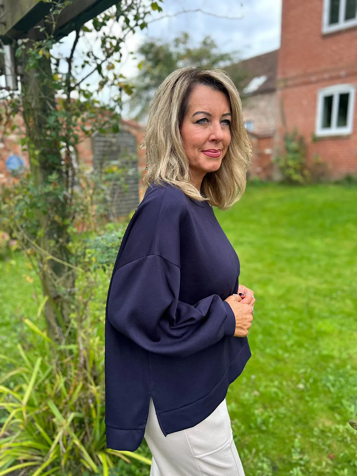 Navy Soft Comfort Sweatshirt Esme