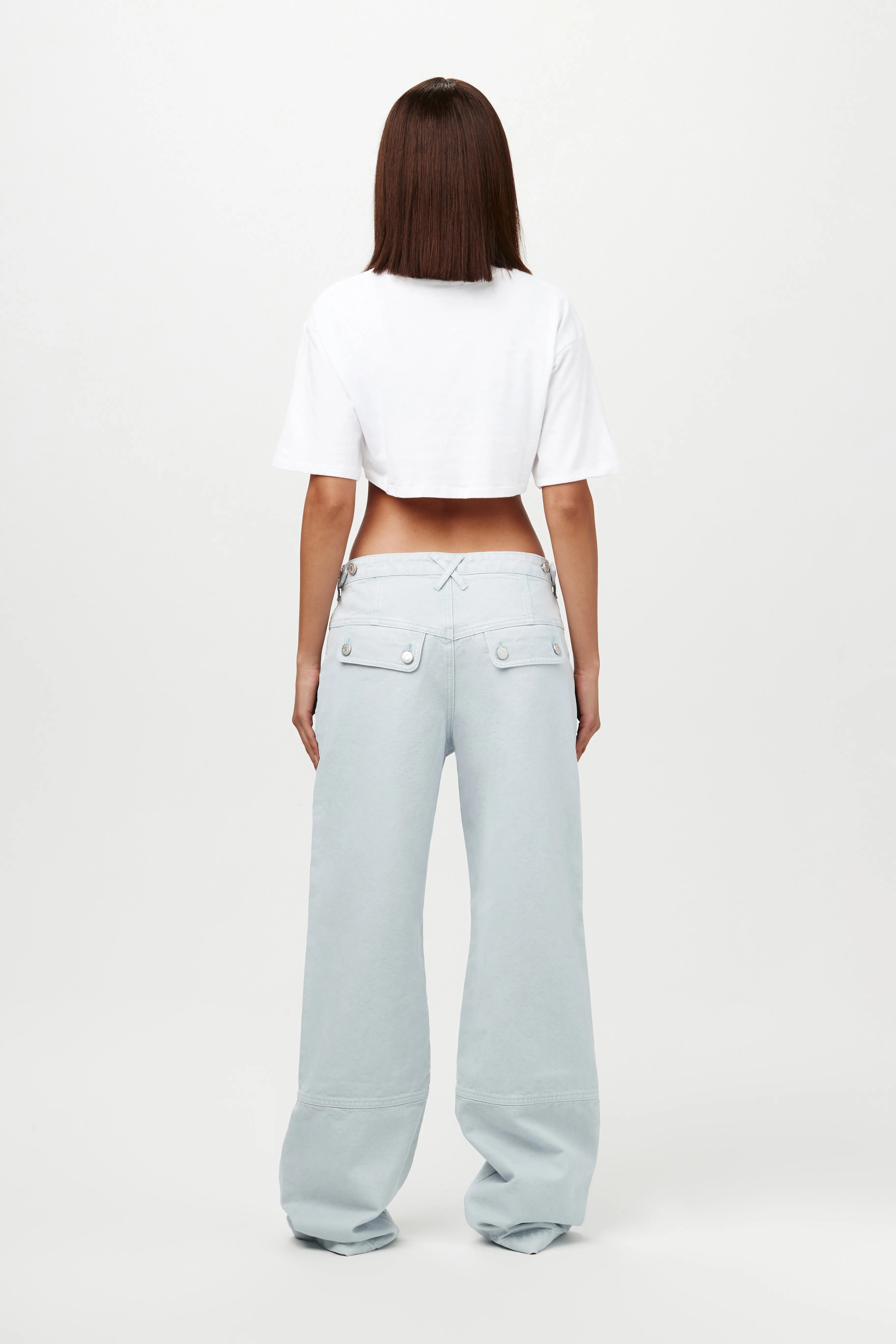Patch Wide-Leg Denim Pants