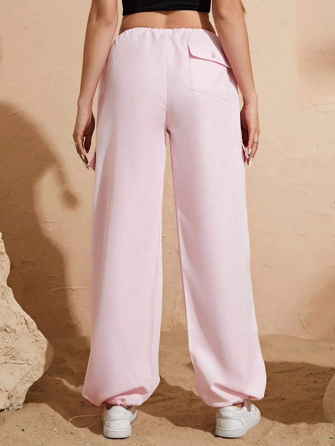 Plain Drop Waist Cargo Pant