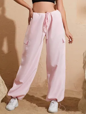 Plain Drop Waist Cargo Pant