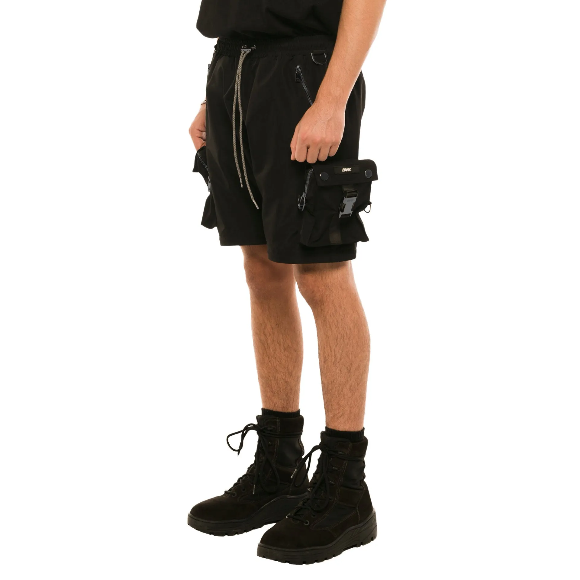 R-S UTILITY CARGO PANTS/SHORTS - BLACK
