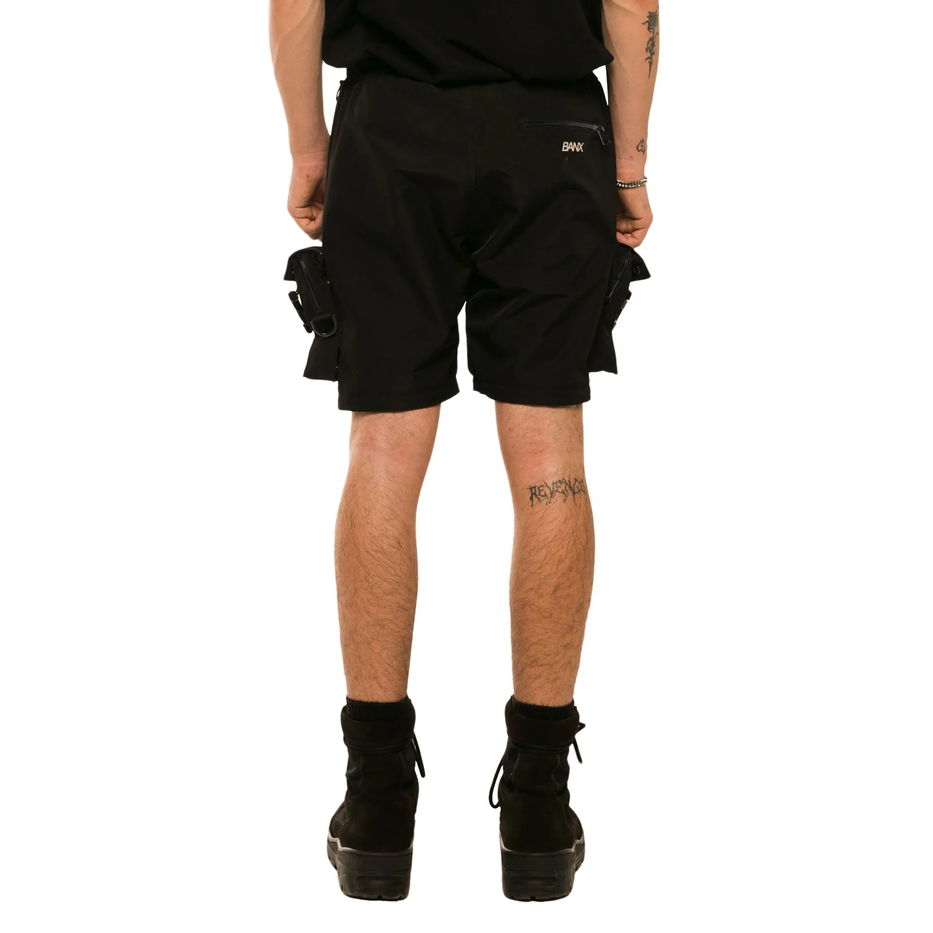 R-S UTILITY CARGO PANTS/SHORTS - BLACK