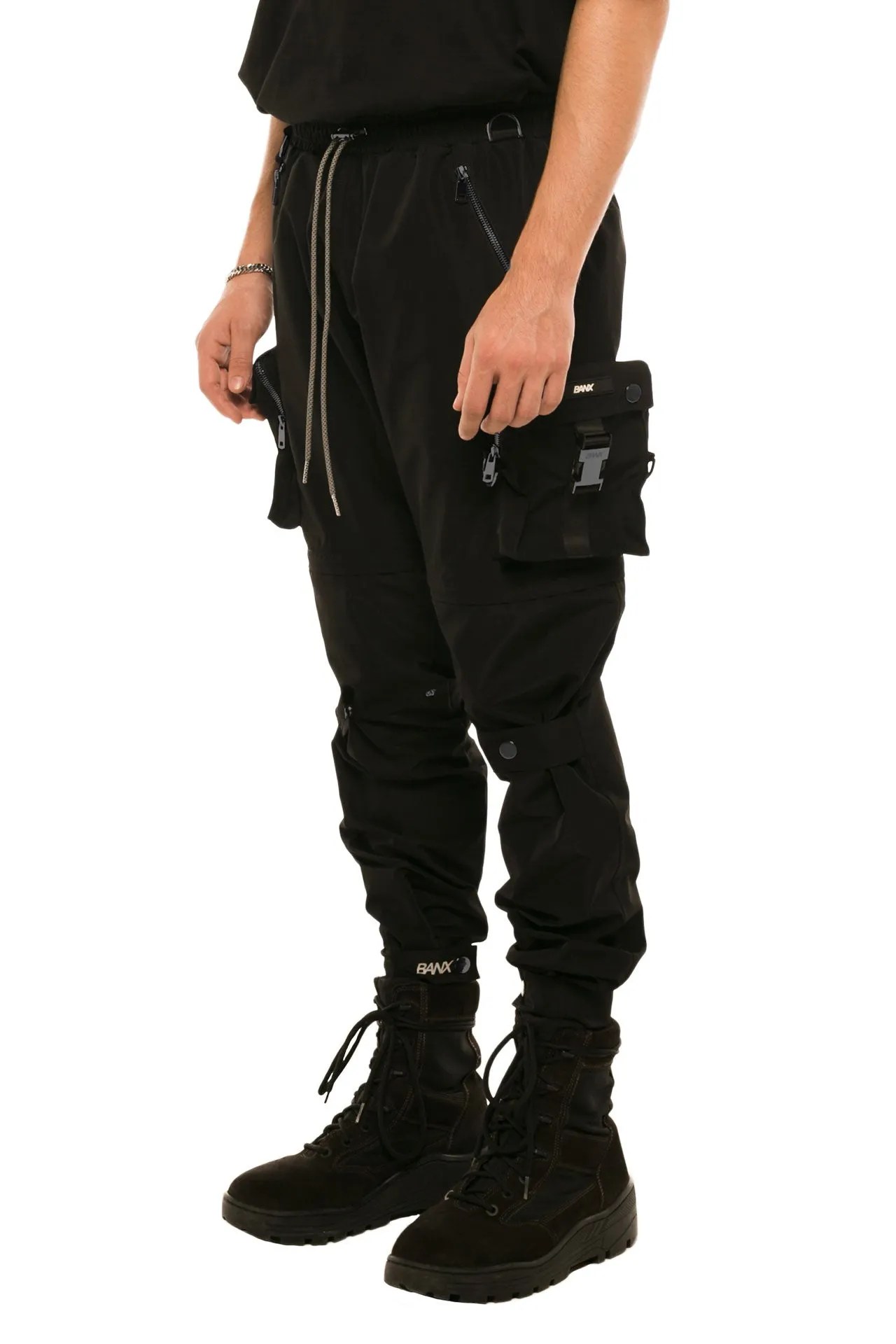 R-S UTILITY CARGO PANTS/SHORTS - BLACK