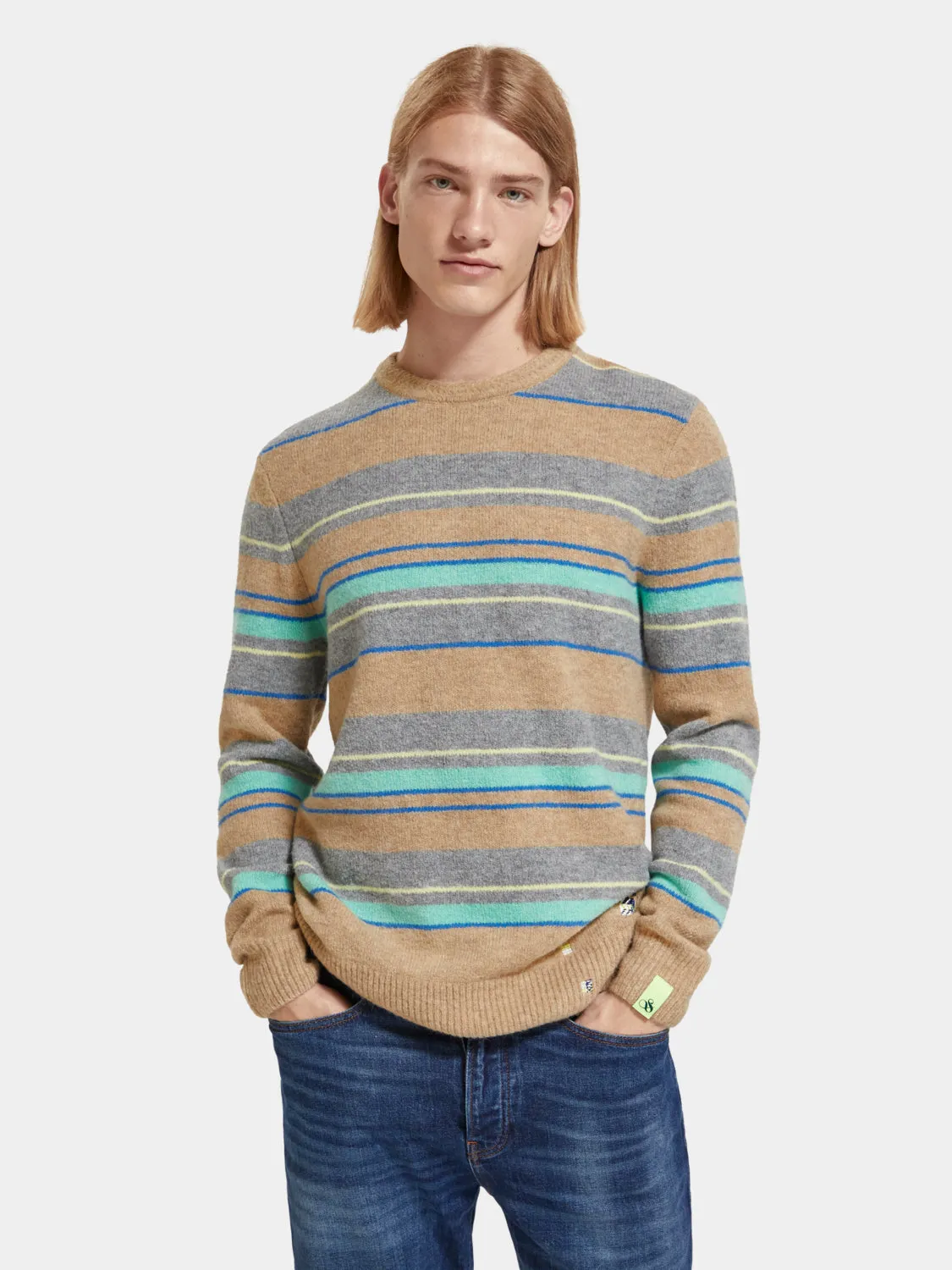 Regular-fit wool striped sweater