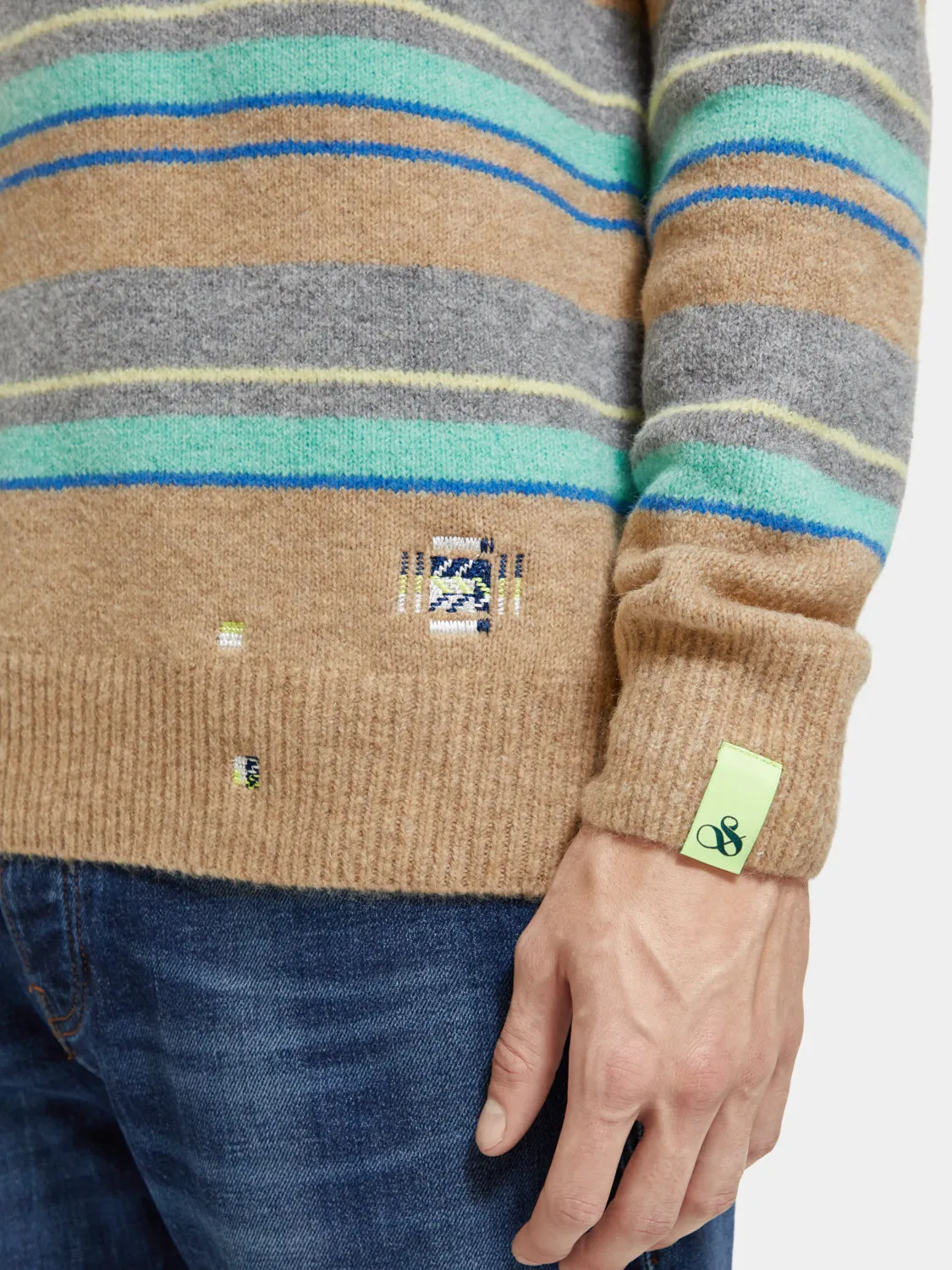 Regular-fit wool striped sweater