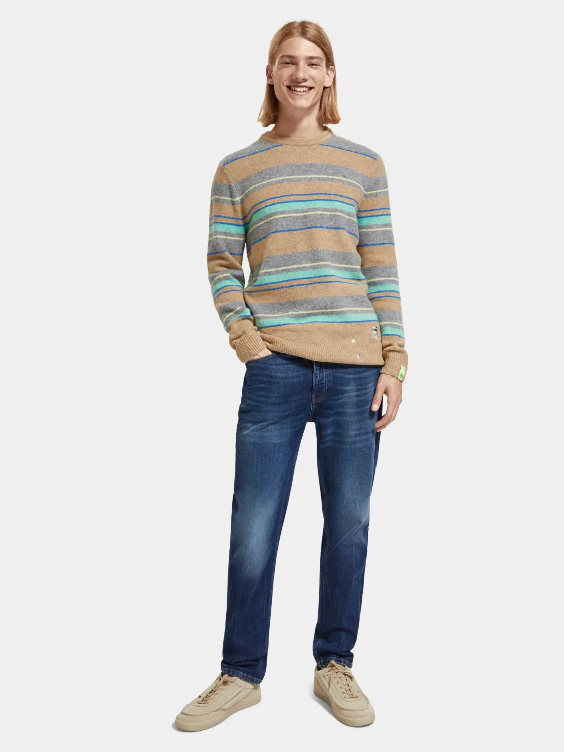 Regular-fit wool striped sweater