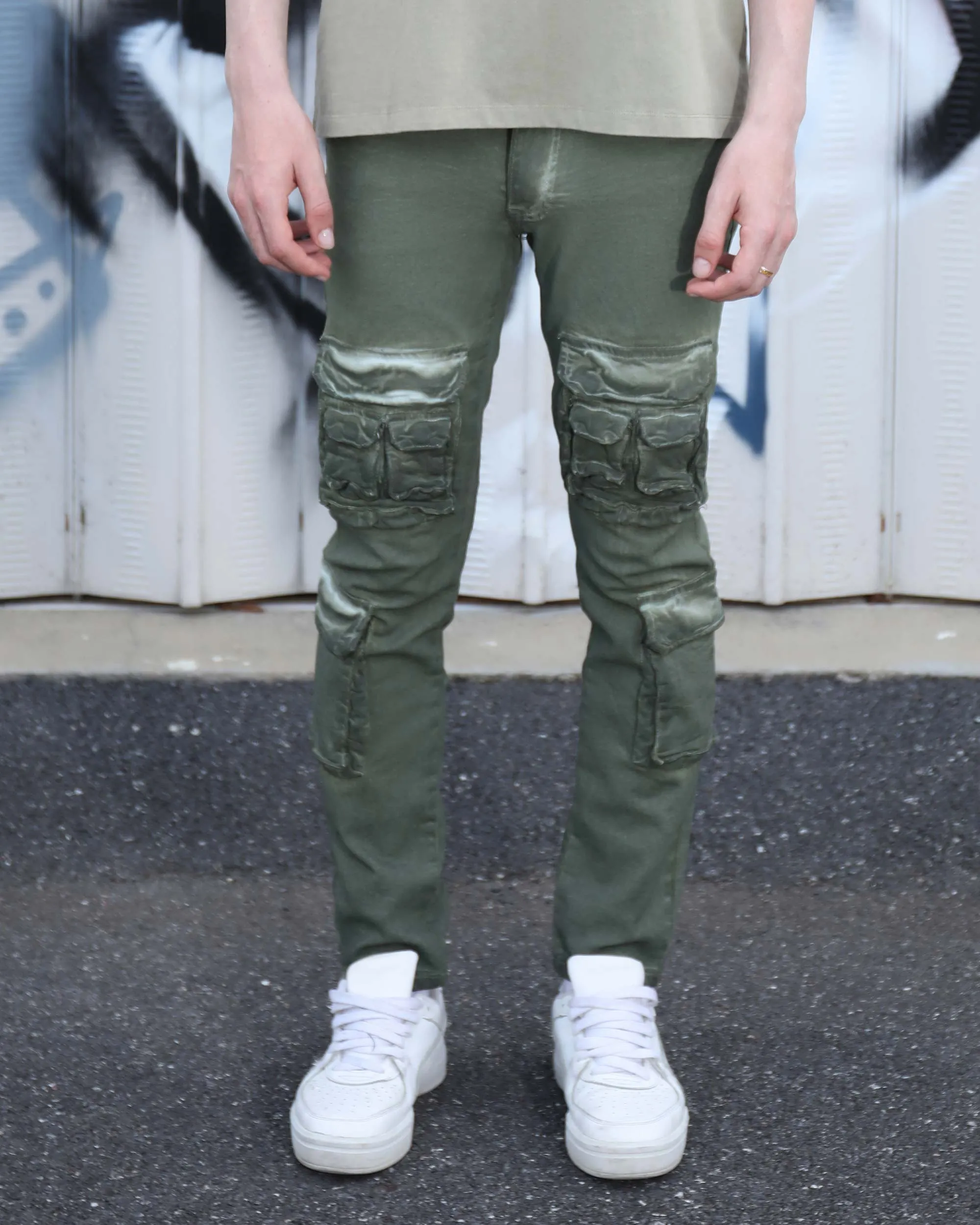 Slim-fit Cargo Jeans with Functional Multiple Pockets