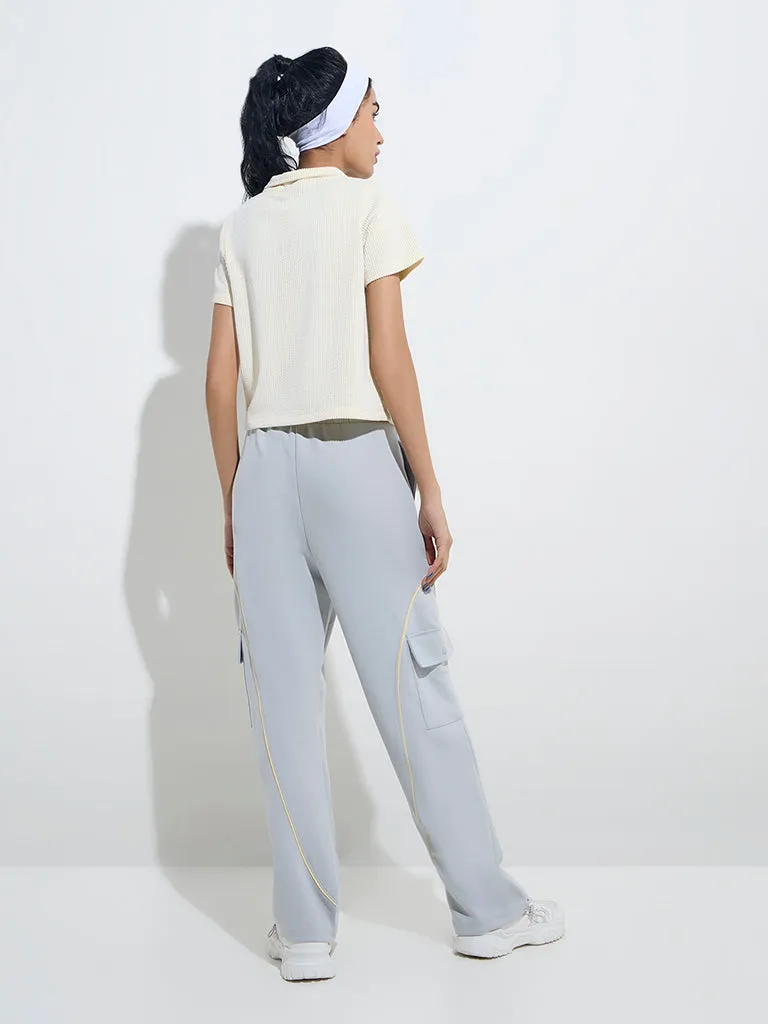 Studiofit Grey Cargo-Style High-Rise Track Pants