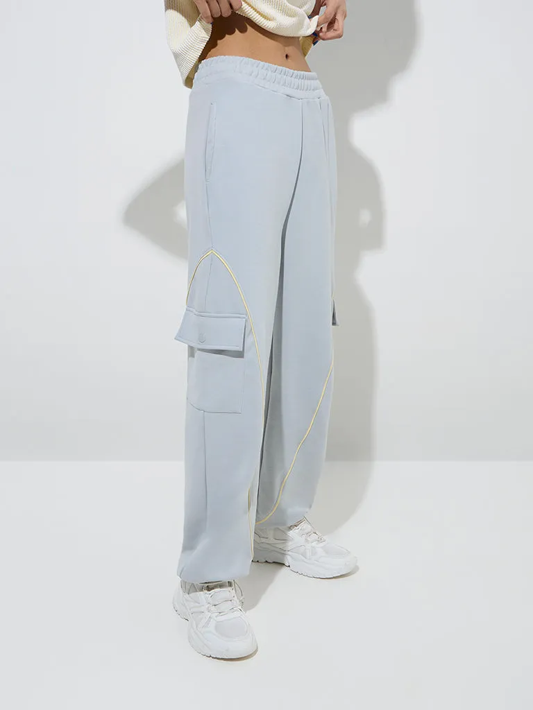 Studiofit Grey Cargo-Style High-Rise Track Pants